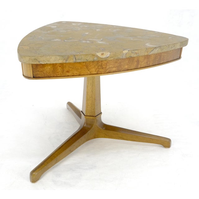 Tomlinson Triangular Marble Top Side End Occasional Table Stand c1970s MINT For Sale - Image 13 of 14