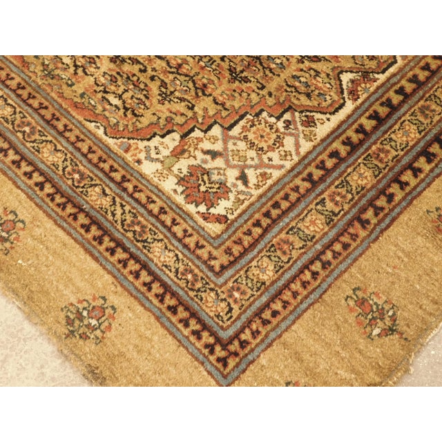 Antique Persian Gallery size rug. Camel back ground on cotton foundation. 4'10"x 10'5"