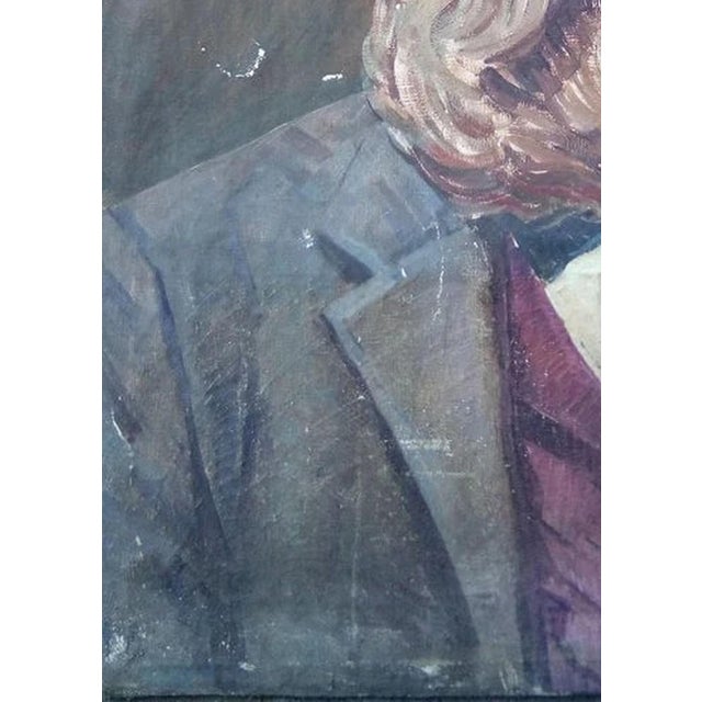 1970s 1970s Friedrich Engels Portrait, Antique Oil Painting, Ukrainian Art 180-130 For Sale - Image 5 of 6