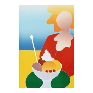 Ice Cream Lady, Thom De Jong Aquatint Etching, Signed and Numbered in Pencil