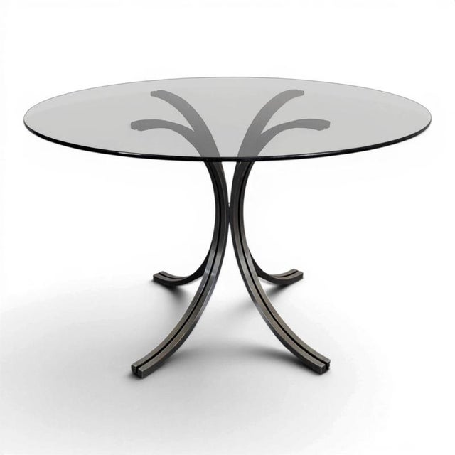 Space Age Table with Smoked Glass Top and Chrome Base, 1970s For Sale - Image 10 of 10