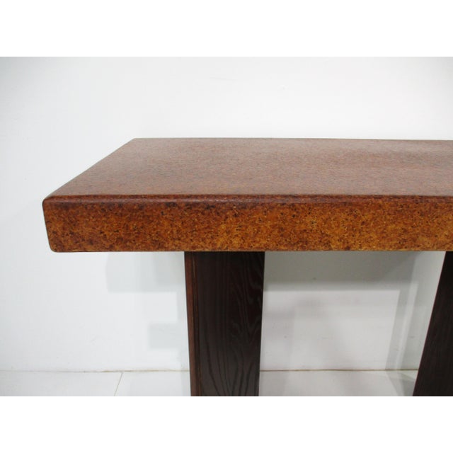 Brown Rare Paul Frankl Cork Top Console Table for Johnson Brothers For Sale - Image 8 of 12