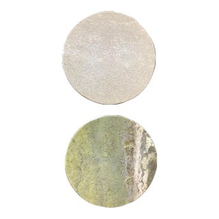 Vintage Irish Cocktail Bar Drinks Coasters in Green Marble Hues by Connemara- a Pair For Sale