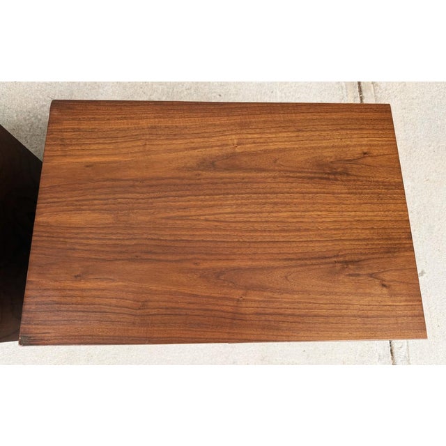 Brown Pair of 1970s Brutalist-Inspired Nightstands For Sale - Image 8 of 17