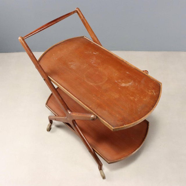 Wood Vintage Kitchen Trolley in Beech, Italy, 1950s For Sale - Image 7 of 9