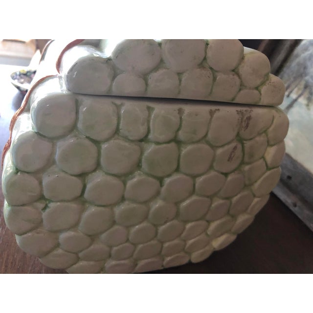 Ceramic Majolica Asparagus Covered Serving Dish or Cookie Jar For Sale - Image 7 of 10