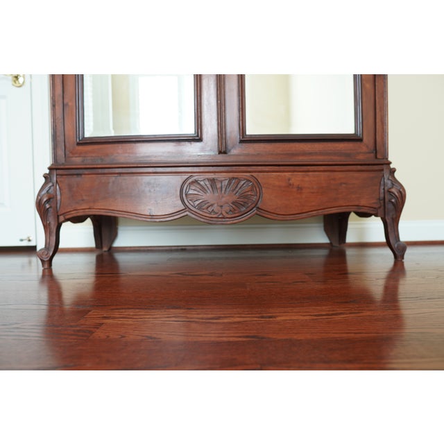 Antique Italian Rococo Revival Mirrored Armoire For Sale - Image 10 of 15