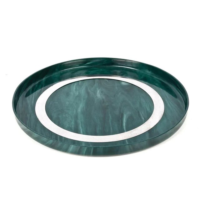 Wonderful mid-century emerald green bakelite serving piece. This wonderful piece was made in Italy during the 1980s. It is...