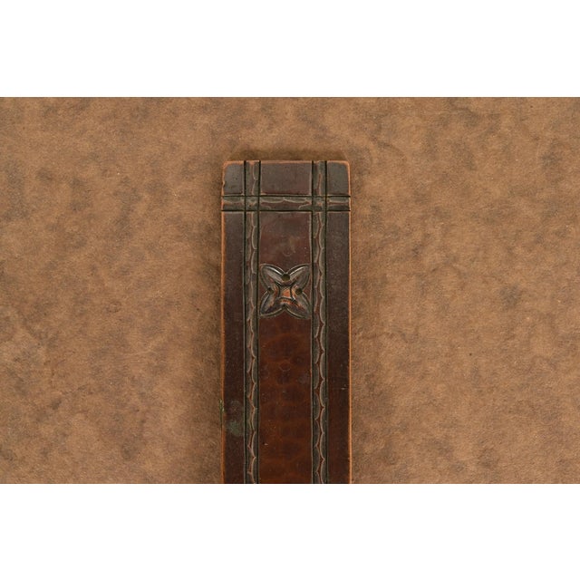 Metal Roycroft Arts & Crafts Hammered Copper Quatrefoil Letter Opener For Sale - Image 7 of 11