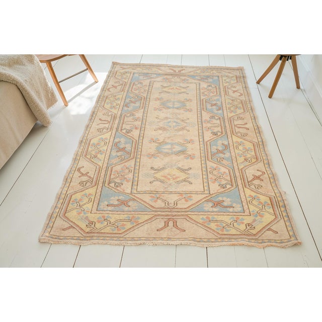 Vintage Floral Turkish Wool Carpet For Sale - Image 9 of 10