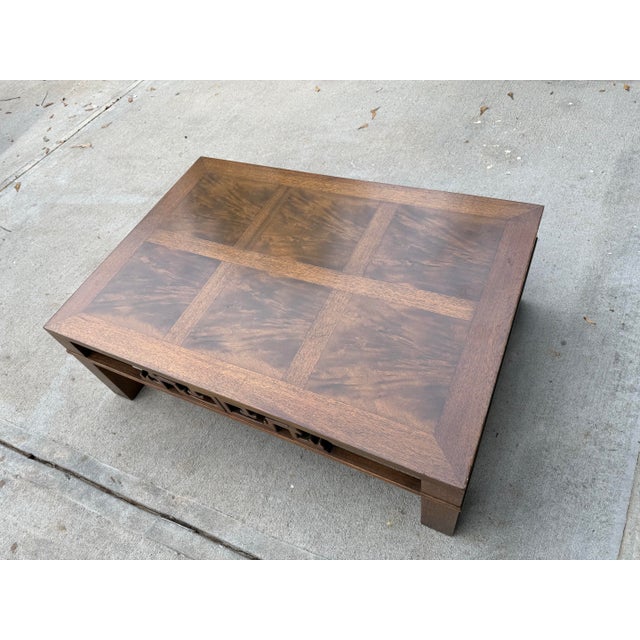 Brown 1970s Henredon Walnut Asian Coffee Table For Sale - Image 8 of 9