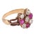Early 20th Century Victorian Ruby Diamond 14k Rose Gold Horseshoe Ring, Size 4.75 For Sale - Image 4 of 6