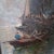 Impressionist Boats in the Mist Early Oil on Canvas by Arthur Diehl C. 1890s For Sale - Image 3 of 7