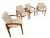 Elevate your dining space with this stunning set of four Mid-Century Modern Danish teak dining chairs. Showcasing the...
