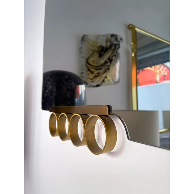 Pair of Mirrors Brass Disc Gray Tinted Glass by Modernindustria, Italy, 1970s For Sale - Image 9 of 13