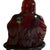 Vintage Mid-Century Large Translucent Red Resin Laughing Buddha Statue on Carved Wood Base China C. 1960s For Sale - Image 4 of 11