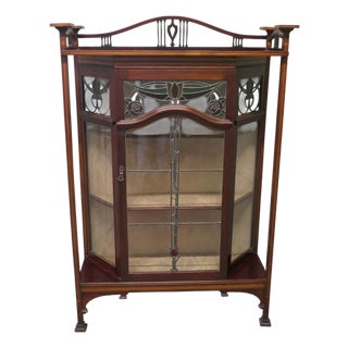 Art Nouveau Inlaid Display Cabinet by Shapland and Petter, 1890 For Sale