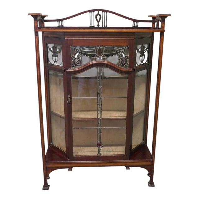 Art Nouveau Inlaid Display Cabinet by Shapland and Petter, 1890 For Sale