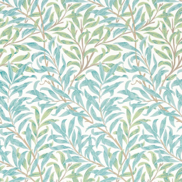 Morris & Co Willow Boughs Wallpaper in Willow/Seaglass For Sale