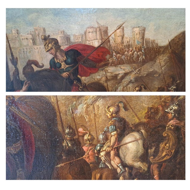 Italian Artist. Pair of Battles, 1800s, Oil on Canvas For Sale - Image 4 of 11