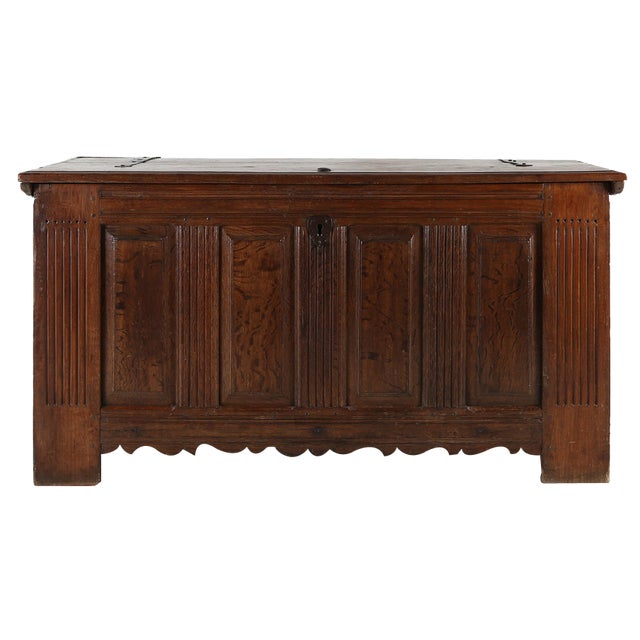 Antique William III Oak Trunk, 1700 For Sale