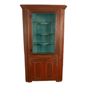 Antique American Painted Pine Federal Country Corner Cabinet Pennsylvania 1820
