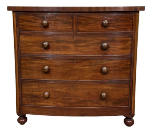 Antique English Victorian Chest of Drawers in Mahogany, 1800s