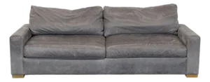 Restoration Hardware Maxwell 3-Seat Modern Gray Leather Sofa