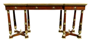 19th Century Empire Style Mahogany & Bronze Console Table