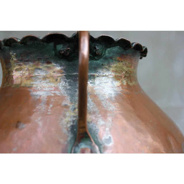 Large Vintage Copper Cauldron, 1920s For Sale - Image 9 of 10