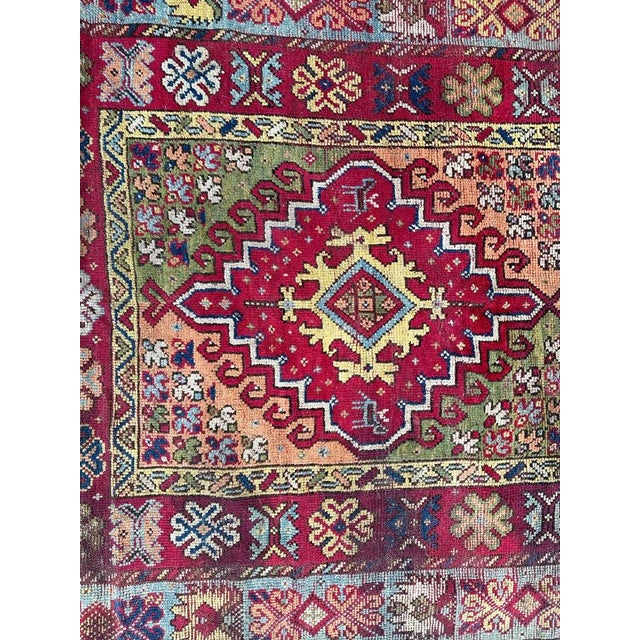 Nice late 19th century tribal Rabat rug with beautiful geometrical design and nice natural colours. Some wears , and some...