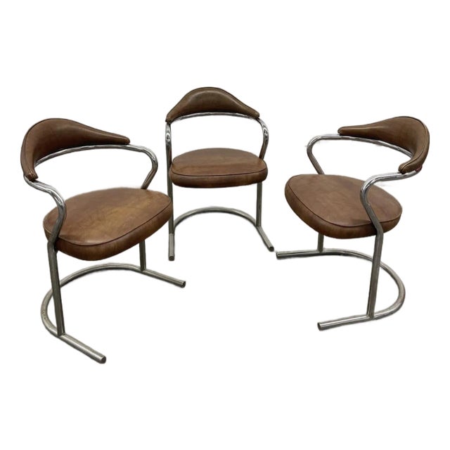 1970’s Vintage Daystrom Postmodern Chrome Cantilever Chairs - 1 Available For Sale