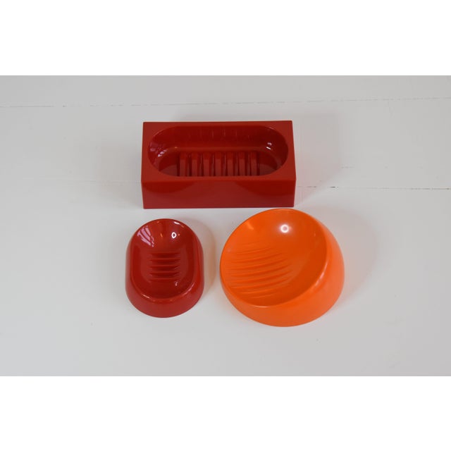 Soap dish set of 3- made in italy by gedy, design by makio hasuike. each item has a makers mark. measurements for orange...