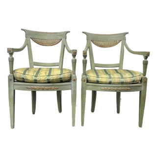 Mid 20th Century Pair French Directoire-Style Chairs For Sale