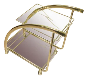 Bar Cart Glass & Chome-Plating, 1980s