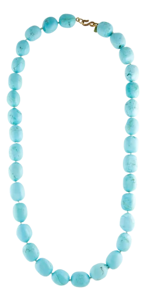 60s Kenneth Lane Necklace Turquoise Blue Stone Bead Jay KJL Vintage