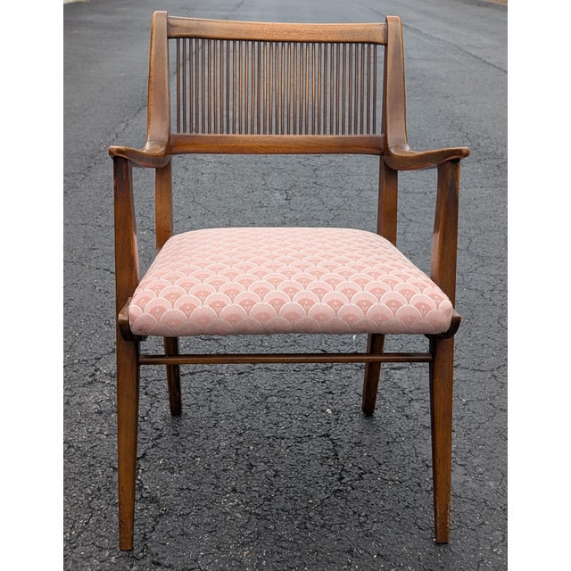 Mid 20th Century Vintage Captains Dining Chair Pair - Attributed to John Van Koert for Drexel For Sale - Image 5 of 12