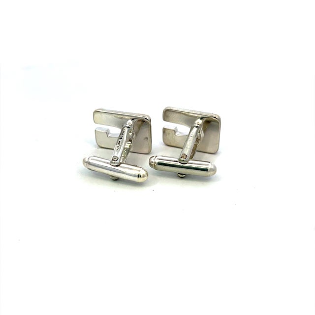 1990s Pair of Gucci Estate Mens Cufflinks Sterling Silver For Sale - Image 9 of 9