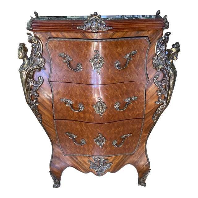 1970s Bombay Ormolu Style Chest With Marble Top** Chairish