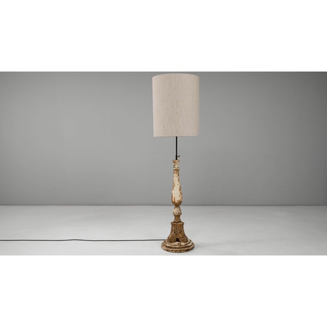 19th Century French Neoclassical Wood Patinated Floor Lamp Extra Large 5 Feet For Sale - Image 11 of 18