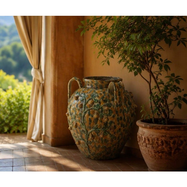 Ceramic Italian Majolica Three-Armed Pear Planter Vase For Sale - Image 7 of 12