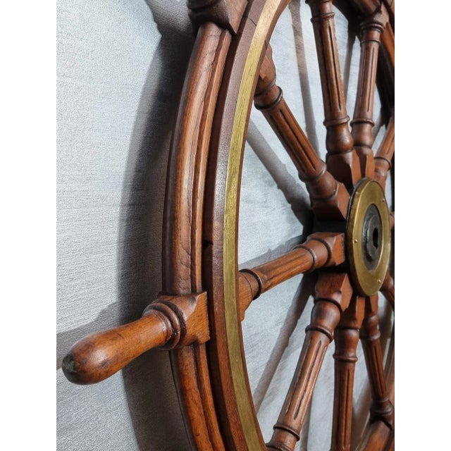 Brown Shipping Steering Wheel with 10 Spokes For Sale - Image 8 of 11