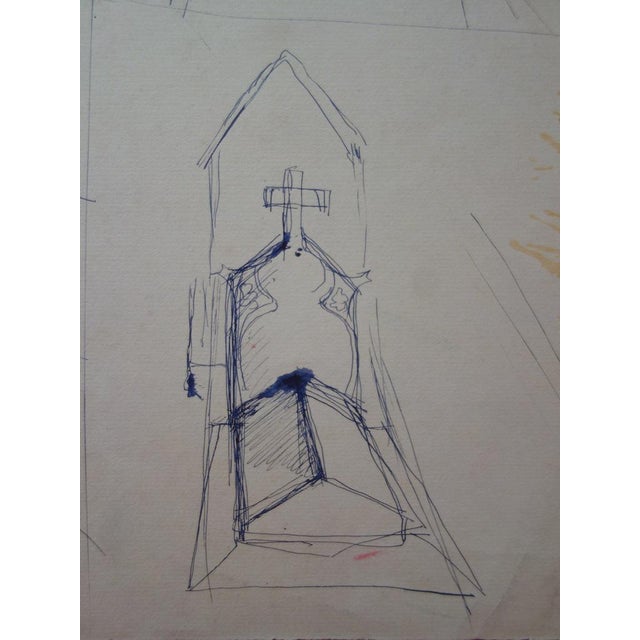 Modern Edouard Goerg, Perspectives of a Cathedral, Ink on Paper For Sale - Image 3 of 6