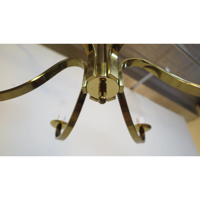 Mid Century Brass Tower Chandelier For Sale - Image 9 of 10