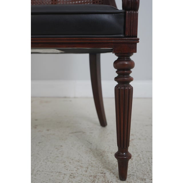 Theodore Alexander Regency Style Double Cane Back Leather Seat Chair For Sale - Image 12 of 18