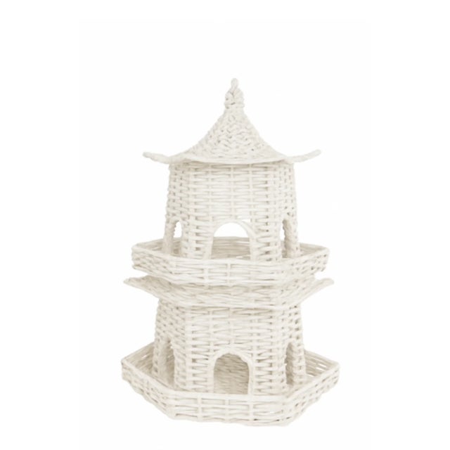 White Grand Wicker Pagoda, Small For Sale - Image 4 of 4