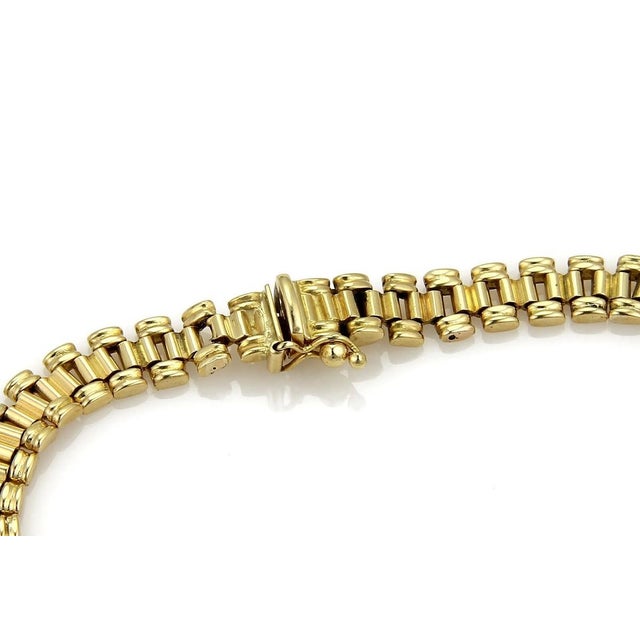 Contemporary Mid 20th Century Jubilee Link 18k Yellow Gold Soft Flex Italian Bracelet For Sale - Image 3 of 4
