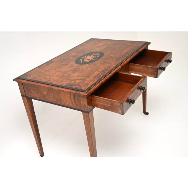 Antique Victorian Walnut Writing Table, 1850s For Sale - Image 10 of 11