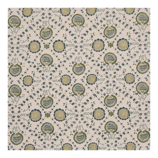 Sample - Schumacher Athena Hand-Screen Print Fabric in Green For Sale