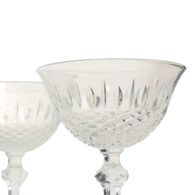 Vintage Regency Fidenza Crystal Champagne Glasses, 1980s, Set of 7 For Sale - Image 17 of 18